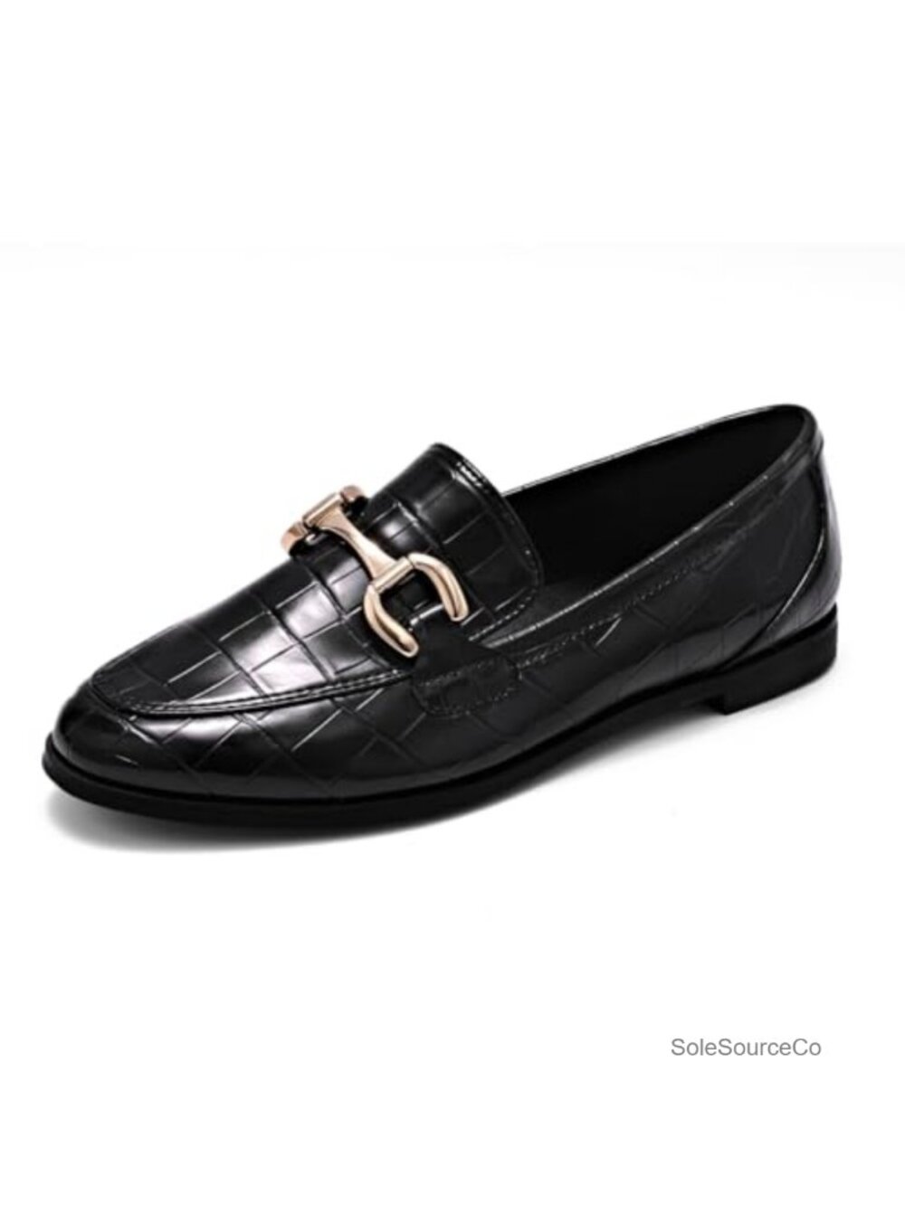 Women's Platform Flat Loafers PU Leather Comfort Slip On Work Shoes